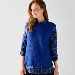 Pull sans manches, maille anglaise fantaisie