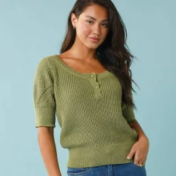 Pull Spécial Petites col rond boutonné