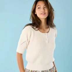 Pull Spécial Petites col rond boutonné