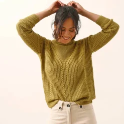 Pull torsadé, maille anglaise