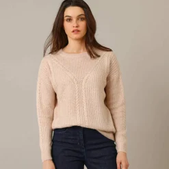 Pull torsadé, maille anglaise