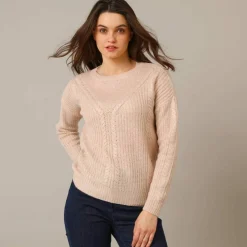 Pull torsadé, maille anglaise
