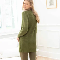 Pull tunique boutons fantaisie toucher doux