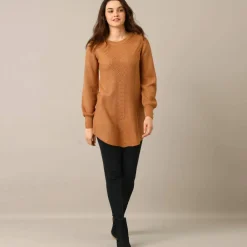 Pull-tunique maille fantaisie