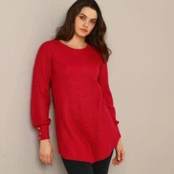 Pull-tunique maille fantaisie