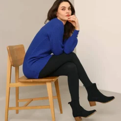 Pull-tunique maille fantaisie