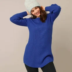 Pull-tunique maille fantaisie