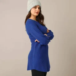 Pull-tunique maille fantaisie
