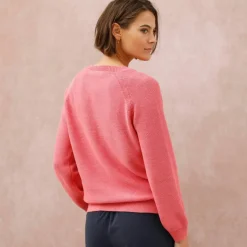 Pull uni col tunisien boutonné