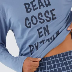 Pyjama col rond à message