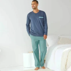 Pyjama col tunisien bi-matière