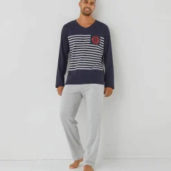 Pyjama col V à message