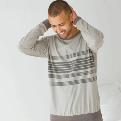 Pyjama coton rayé manches longues