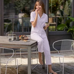 Pyjama court imprimé carreaux