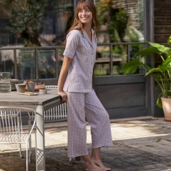 Pyjama court imprimé carreaux