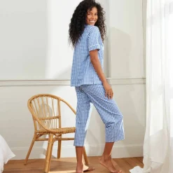 Pyjama court imprimé carreaux