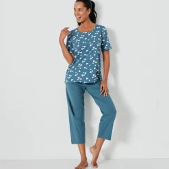 Pyjama court imprimé cœurs
