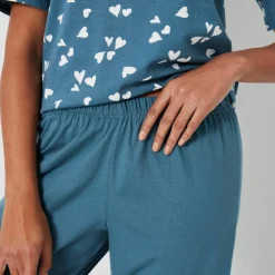 Pyjama court imprimé cœurs