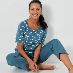Pyjama court imprimé cœurs