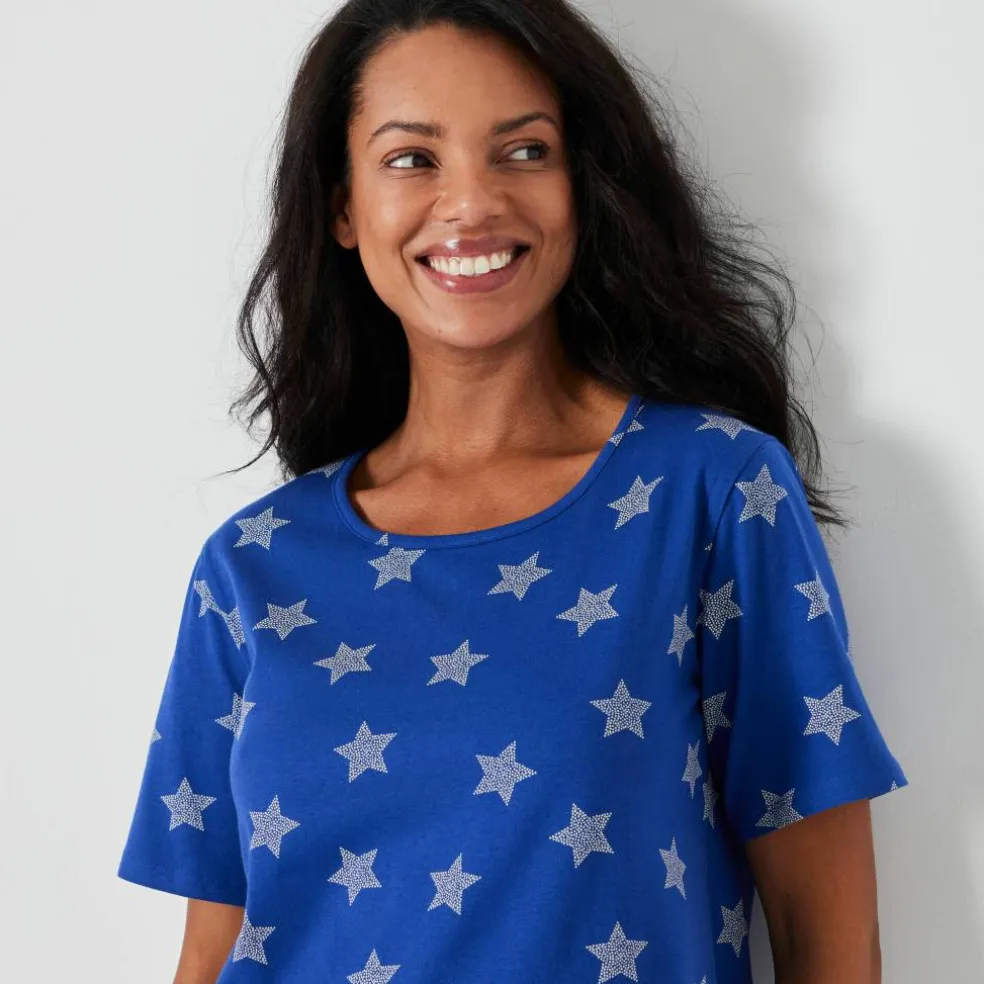 Pyjama court imprimé étoiles