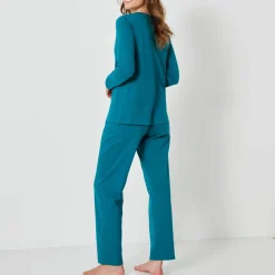 Pyjama en coton imprimé hiboux manches longues