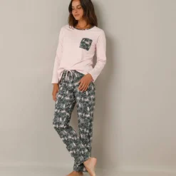 Pyjama imprimé jungle, maille jersey coton
