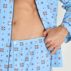 Pyjama imprimé popeline polyester/coton