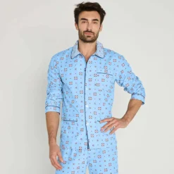 Pyjama imprimé popeline polyester/coton