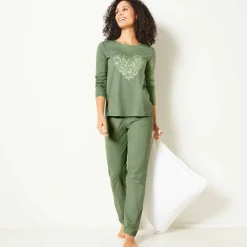 Pyjama manches longues imprimé cœur