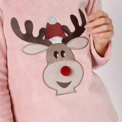 Pyjama manches longues maille polaire motif "renne"