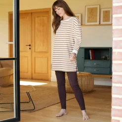 Pyjama molleton rayé avec legging