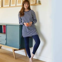 Pyjama molleton rayé avec legging