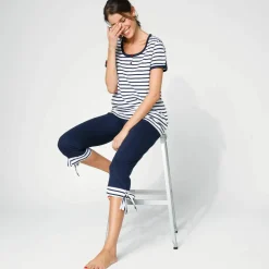 Pyjama pantacourt coton manches courtes