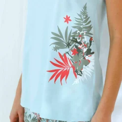 Pyjama pantacourt imprimé - coton modal