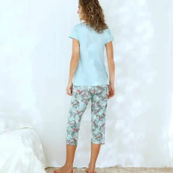 Pyjama pantacourt imprimé - coton modal
