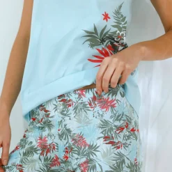 Pyjama pantacourt imprimé - coton modal