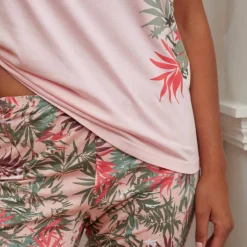 Pyjama pantacourt imprimé - coton modal