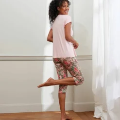 Pyjama pantacourt imprimé - coton modal