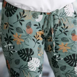 Pyjama pantacourt imprimé feuillages