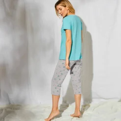 Pyjama pantacourt imprimé ville étoilée