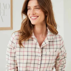 Pyjama pantalon en flanelle tissé teint carreaux