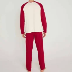 Pyjama pantalon motif bambou manches longues