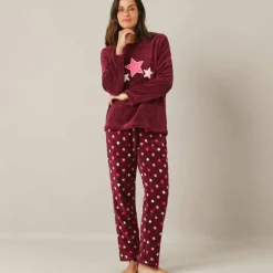 Pyjama pantalon polaire "étoiles", toucher peluche