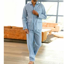 Pyjama rayures flanelle coton