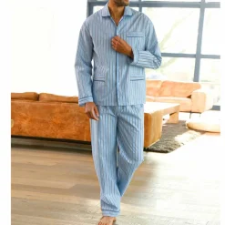 Pyjama rayures flanelle coton