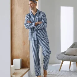 Pyjama rayures flanelle coton