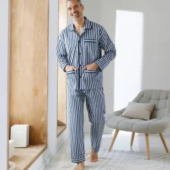 Pyjama rayures popeline coton