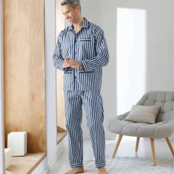 Pyjama rayures popeline coton