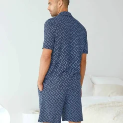 Pyjama short boutonné en maille imprimée