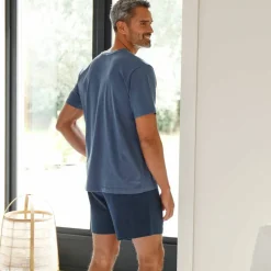 Pyjama short col V coton adouci